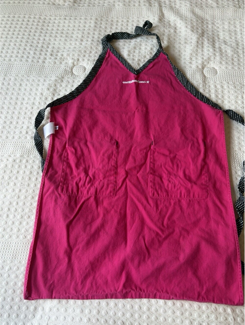 Authentic American Girl Place Child Size Apron Pink Black Y2K Baking - Picture 4 of 6